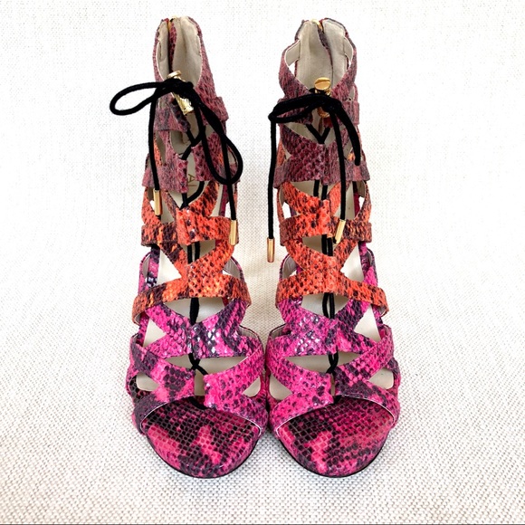 ALDO neon snake 🐍 print strappy stilettos 👠 - Picture 3 of 6